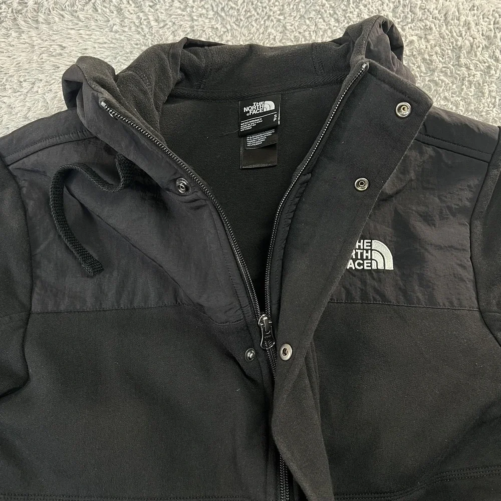 The North Face Jacket Mens Small Black‎ Hooded Fleece Full Zip Bomber NF00CP8F